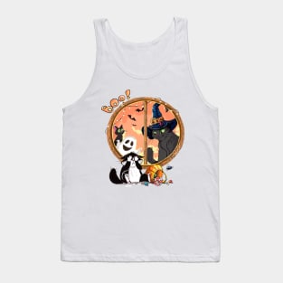 Boo! Halloween window and cute cats Tank Top